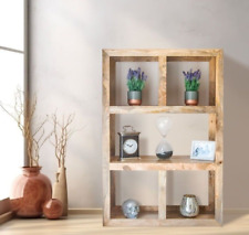 SOLID MANGO WOOD LIGHT DAKOTA OPEN BOOKCASE NEW INDIAN FURNITURE