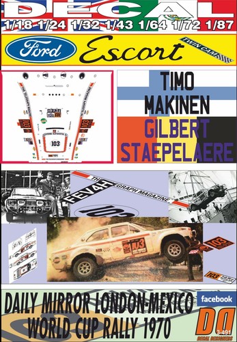 Decal ford escort - twin, cam