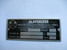 Nameplate Sign S67 Matchless