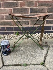 Vintage Brown Small Folding Canvas seat in need of repair. 