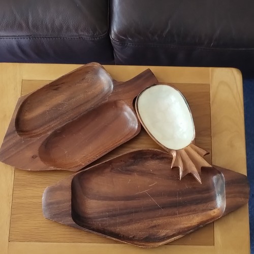 3pc 70s handmade wooden - 3pc,