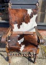 Antique Cow Hide Upholstered