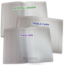 A4 40 Page Accounts Books: Treble Cash / 7 Column Analysis / General Ledger.