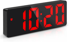 Digital Alarm Clock, Alarm Clocks Bedside Mains Powered, Large LED Temperature D