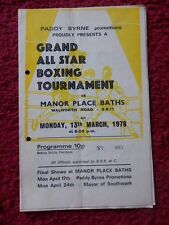 BOXING PROGRAMME - DAVE SMITH V BRYN GRIFFITHS 1978