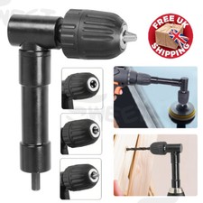 Right Angle 90° Angled Drill Attachment Adapter Aluminium Metal Keyless Chuck UK