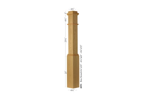 4091 white oak box newel - oak,