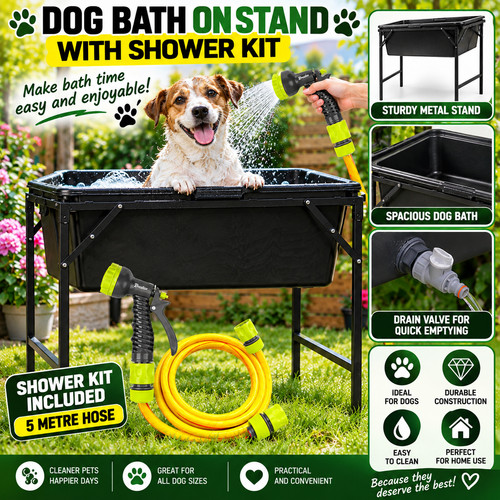 Dog bath 90l foldable stand - bath,