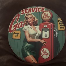 Gas Pump Metal Sign Retro