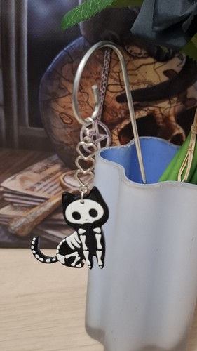Skeleton cat vase - skeleton,