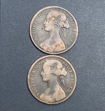 1866 & 1867 Victoria Penny  Pair Victorian Coin Lot E18