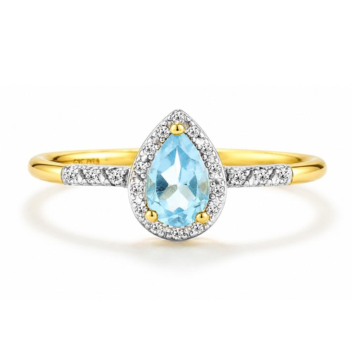 9ct yellow gold pear - yellow,