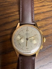 Vintage Dogma Prima Landeron 48 Chronograph. Gold plated. Needs attention.