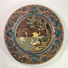 Antique Mettlach Villeroy & Boch Art Nouveau Asian Bird Wall Charger Plate 1500