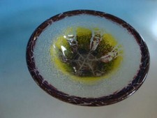 Vintage WMF Ikora Glass Bowl Bowl Glass Dark Red Green Yellow 35cm (0519-517)