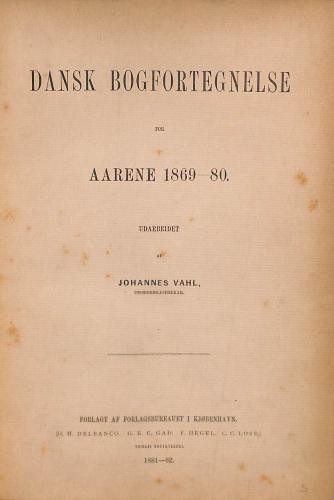 Dansk bogfortegnelse for - dansk,