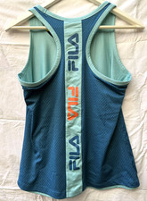 FILA Becky Tank Top Vest Racerback Mesh Overlay Gym Workout Training Size S 32"