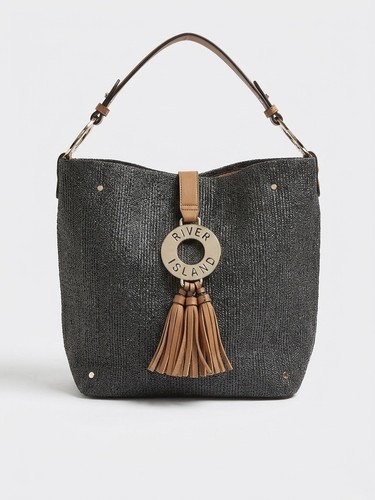 River island black woven - river,