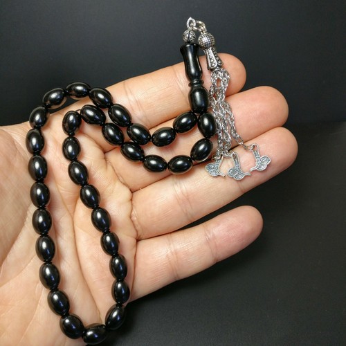 Jet worry beads - prayer,