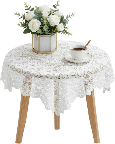 Lace tablecloth white 35x35 - white,