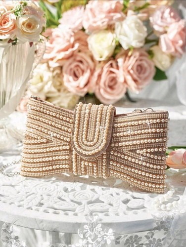 Women pearl beaded evening - women's,
