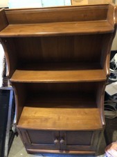 ERCOL BOOKCASE - Superior Classic Vintage Waterfall  Bookcase with Cupboard