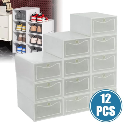 12x white plastic shoe - white,