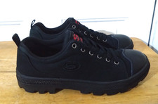 Skechers Roadies True Roots  Black Canvas Chunky Sole Women's Trainers UK-5