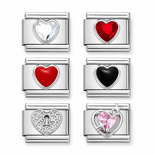 Heart crystal enamel - enamel, charms