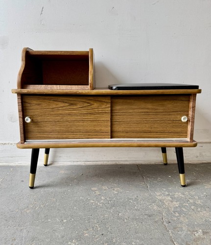 Vintage telephone table with - telephone,