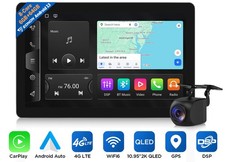 10.95" 1 DIN Android 13 8-Core CarPlay Car Stereo Radio GPS Sat Nav Head Unit 4G