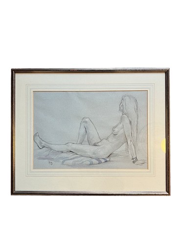 Vintage nude female sketch - vintage,