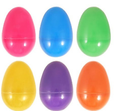 Easter Assorted Plastic Large Egg Capsules 7.5cm - Pack of 6
