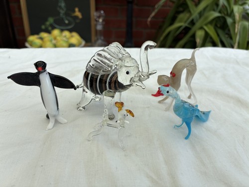 Vintage glass animal lot - glass,