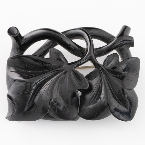 Victorian carved whitby jet - victorian,