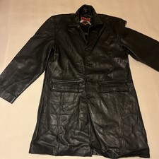 Black XL Long Real Leather