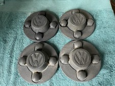 Set Genuine Volkswagen Caddy Van 4x100 Steel Wheel Centre Caps x4 VW Golf Polo