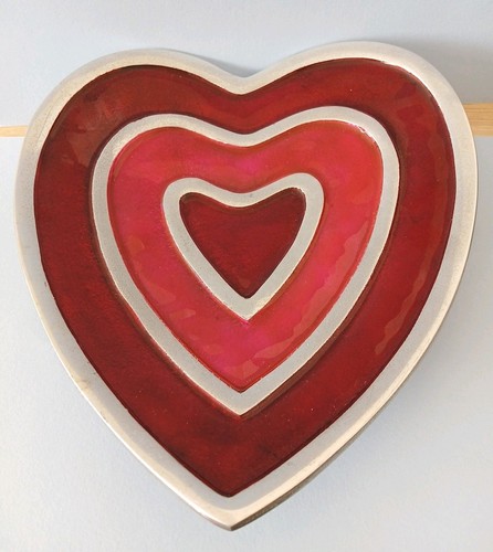 Unmarked red silver - red/silver, heart