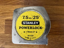 Stanley Vintage PowerLock Tape Measure 7.5m/25ft Model 33-428 Made in USA- Rare!