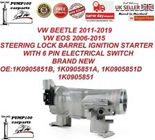 FOR VW BEETLE 11-19 EOS 05-15 IGNITION STARTER SWITCH STEERING LOCK BARREL 6 PIN