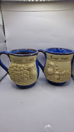 Pair sheep mugs studio art - pair,
