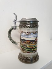 Vintage Hannover Original Gerzit Gerz West Germany Lidded Beer Stein - 19cm