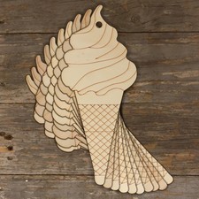 10x Wooden Mr Whippy Ice Cream