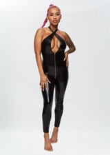 ann summers Volt Black  PU Bodystocking Small 8 10