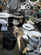 Antique Cast Iron Garden Urn Planter