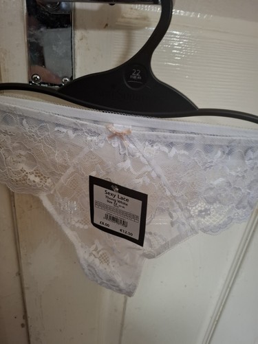 White floral lace thong - floral,
