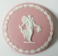 Wedgwood Jasperware Pink Dancing Hours Cameo / Plaque- 2 3/4 Inch