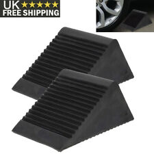 2x Heavy Duty Solid Rubber Wheel Chocks Tire Stoppers For Truck RV Trailer Car