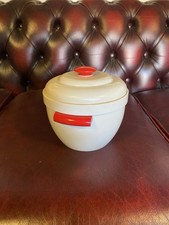 Vintage Thermos Insulated Ice Bucket – Cream & Red – Mid-Century Retro Model 931