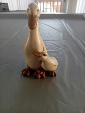 Ornament Mother and Baby Duck Figurine Ceramic Marking On Bottom